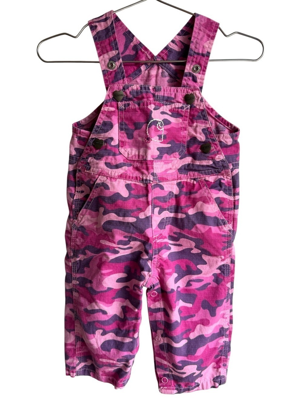 Carhartt Baby Girl Camo Overalls Infant Sz 6 Months Pink Camouflage 100% Cotton